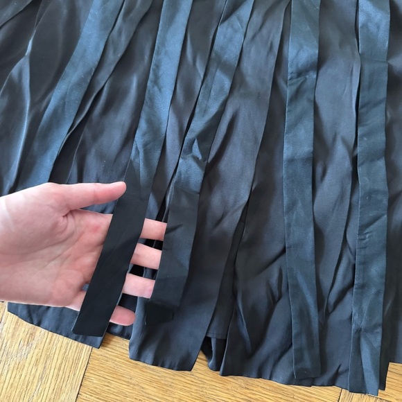 Bebe 4 Mini Skirt Whimsigoth Y2K Black Silk Accent Tassels Strips - Picture 6 of 8